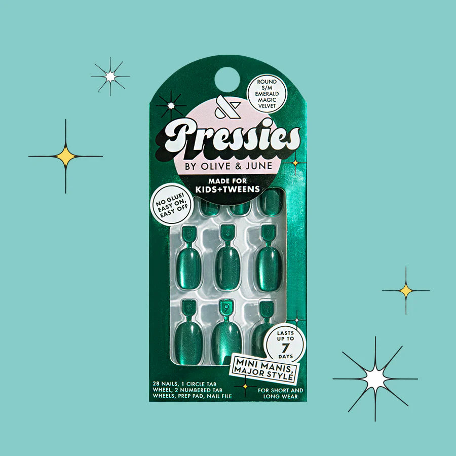 Emerald Magic Velvet - Pressies | Short Medium | Round